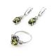 Sterling Silver Ring With Green Amber And Crystals The Nostalgia, Ring Size: 11.5 / 21, image , picture 6