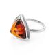 Triangle Amber Ring In Sterling Silver The Mistral, Ring Size: 9 / 19, image , picture 5