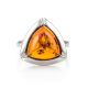 Triangle Amber Ring In Sterling Silver The Mistral, Ring Size: 8.5 / 18.5, image , picture 4