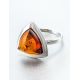 Triangle Amber Ring In Sterling Silver The Mistral, Ring Size: 11.5 / 21, image , picture 2