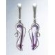 Synthetic Amethyst Dangle Earrings In Silver The Serenade, image , picture 2