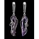Synthetic Amethyst Dangle Earrings In Silver The Serenade, image , picture 3