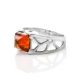 Sterling Silver Ring With Cognac Amber The Artemis, Ring Size: 13 / 22, image , picture 4