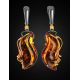 Drop Gold-Plated Amber Earrings The Rialto, image , picture 2