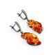 Drop Gold-Plated Amber Earrings The Rialto, image , picture 3