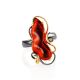 Open Amber Ring In Gold-Plated Silver The Rialto, Ring Size: Adjustable, image , picture 3