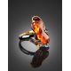 Open Amber Ring In Gold-Plated Silver The Rialto, Ring Size: Adjustable, image , picture 2