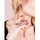 Synthetic Amethyst Dangle Earrings In Silver The Serenade, image , picture 4