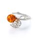 Sterling Silver Ring With Cognac Amber The Florina, Ring Size: 12 / 21.5, image , picture 5