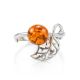Sterling Silver Ring With Cognac Amber The Florina, Ring Size: 12 / 21.5, image , picture 3