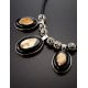 Multicolor Amber Necklace In Sterling Silver The Panther, image , picture 2