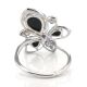 Sterling Silver Ring With Green Amber And Crystals The Edelweiss, Ring Size: 12 / 21.5, image , picture 6