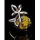 Green Amber Ring In Sterling Silver The Paradise, Ring Size: 13 / 22, image , picture 3