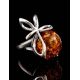Delicate Amber Ring In Sterling Silver The Paradise, Ring Size: 12 / 21.5, image , picture 3
