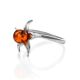Wonderful Silver Ring With Cognac Amber The Persimmon, Ring Size: 12 / 21.5, image , picture 4