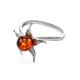 Wonderful Silver Ring With Cognac Amber The Persimmon, Ring Size: 12 / 21.5, image , picture 5