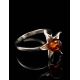 Wonderful Silver Ring With Cognac Amber The Persimmon, Ring Size: 12 / 21.5, image , picture 6