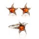 Wonderful Silver Ring With Cognac Amber The Persimmon, Ring Size: 12 / 21.5, image , picture 7