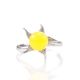 Cute Silver Ring With Honey Amber The Persimmon, Ring Size: 5 / 15.5, image , picture 4