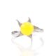 Cute Silver Ring With Honey Amber The Persimmon, Ring Size: 11.5 / 21, image , picture 4