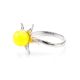 Cute Silver Ring With Honey Amber The Persimmon, Ring Size: 11.5 / 21, image , picture 5