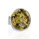 Stylish Silver Adjustable Ring With Green Amber The Glow, Ring Size: Adjustable, image , picture 3