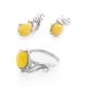 Classy Amber Ring In Sterling Silver The Swan, Ring Size: 13 / 22, image , picture 4