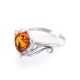 Bright Amber Ring In Sterling Silver The Swan, Ring Size: 6.5 / 17, image , picture 4