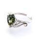Green Amber Ring In Sterling Silver The Swan, Ring Size: 13 / 22, image , picture 2