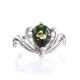 Green Amber Ring In Sterling Silver The Swan, Ring Size: 12 / 21.5, image , picture 4