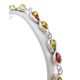 Silver Link Bracelet With Multicolor Amber, image , picture 2