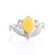 Classy Amber Ring In Sterling Silver The Swan, Ring Size: 12 / 21.5, image , picture 2