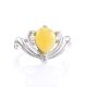 Classy Amber Ring In Sterling Silver The Swan, Ring Size: 13 / 22, image , picture 2