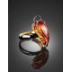 Adjustable Amber Ring In Gold Plated Silver The Rialto, Ring Size: Adjustable, image , picture 2