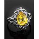 20's Style Amber Ring In Sterling Silver The Luxor, Ring Size: 7 / 17.5, image , picture 2