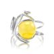 Round Cut Amber Ring In Sterling Silver The Flamenco, Ring Size: Adjustable, image , picture 3