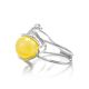 Round Cut Amber Ring In Sterling Silver The Flamenco, Ring Size: Adjustable, image , picture 4