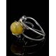 Round Cut Amber Ring In Sterling Silver The Flamenco, Ring Size: Adjustable, image , picture 5
