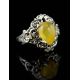 20's Style Amber Ring In Sterling Silver The Luxor, Ring Size: 9 / 19, image , picture 3