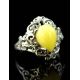 20's Style Amber Ring In Sterling Silver The Luxor, Ring Size: 6 / 16.5, image , picture 5