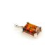 Silver Pendant With Square Cognac Amber Stone The Rectangle, image , picture 2
