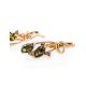 Gold-Plated Amber Earrings With Crystals The Verbena, image , picture 2