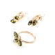Gold-Plated Amber Earrings With Crystals The Verbena, image , picture 6