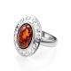 Adjustable Silver Ring With Cherry Amber The Ellas, Ring Size: Adjustable, image , picture 3