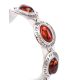 Cognac Amber Link Bracelet In Sterling Silver The Ellas, image , picture 3