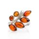 Cognac Amber Ring In Sterling Silver The Verbena, Ring Size: 5 / 15.5, image , picture 2