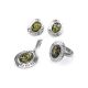 Adjustable Silver Ring With Green Amber The Ellas, Ring Size: Adjustable, image , picture 5