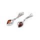 Cognac Amber Earrings In Sterling Silver The Peony, image , picture 4