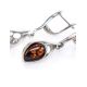 Cognac Amber Earrings In Sterling Silver The Peony, image , picture 3