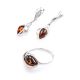 Cognac Amber Earrings In Sterling Silver The Peony, image , picture 6